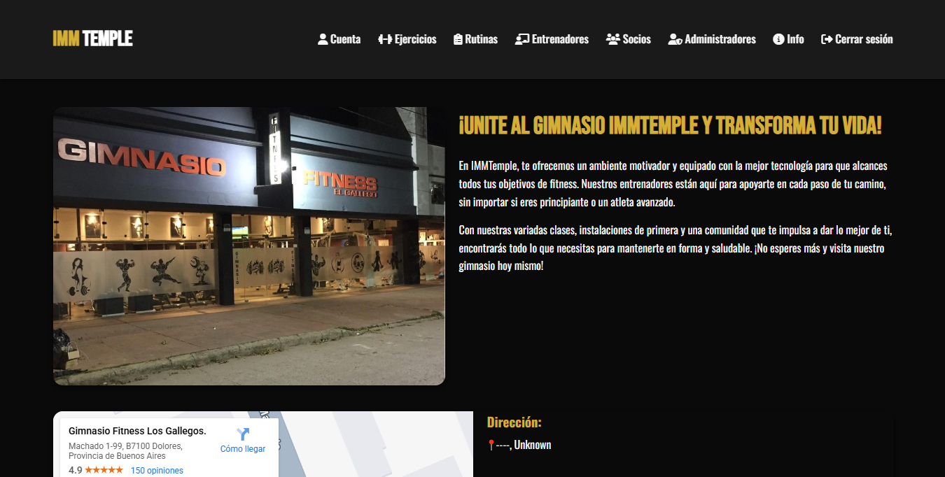 Información del Gimnasio
