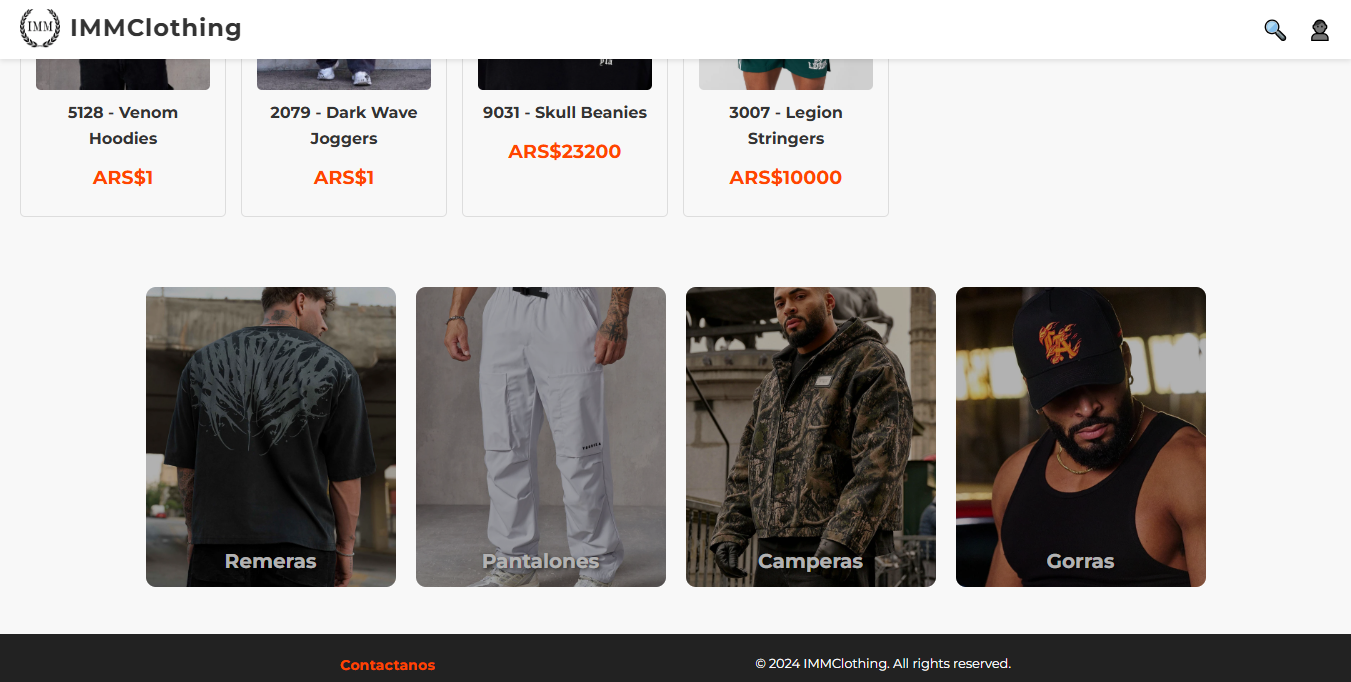 Categorías de Ropa