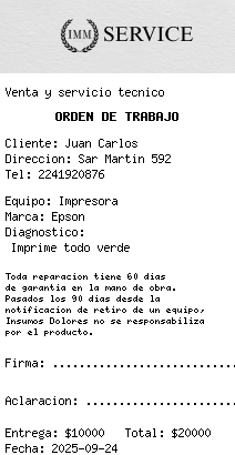 Ticket IMMService